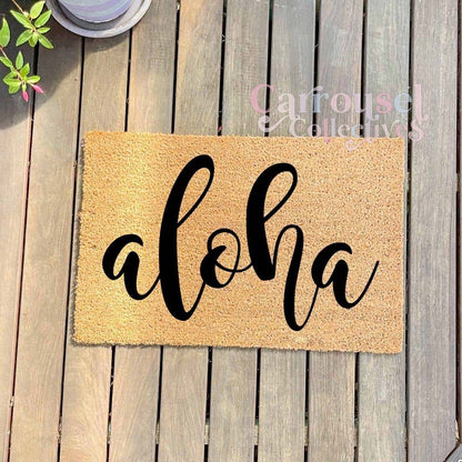 Aloha doormat, custom doormat, personalised doormat, door mat