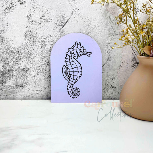 Seahorse line art acrylic sign, acrylic decor sign, decorative decor