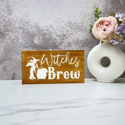 Witches brew Sign, Halloween Wood Sign, Halloween Home Decor, Spooky Decor