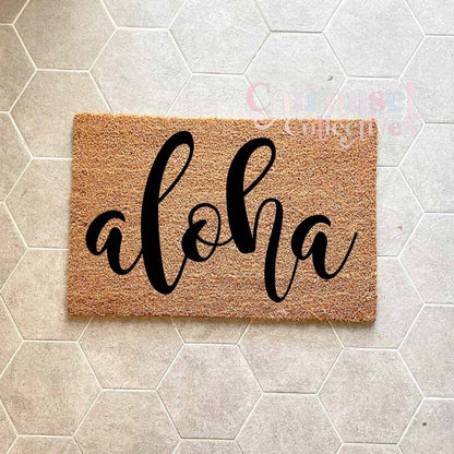 Aloha doormat, custom doormat, personalised doormat, door mat