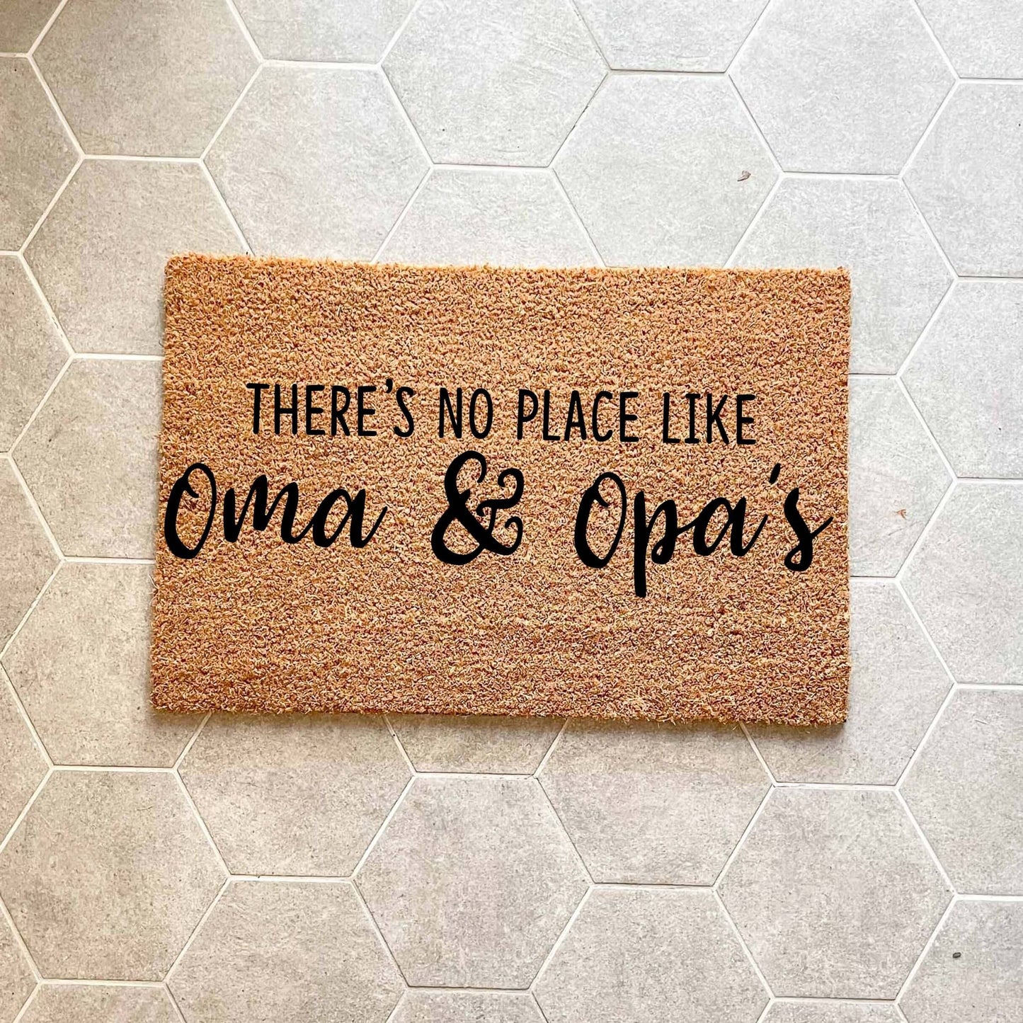 There's no place like Oma and Opa's doormat, custom doormat, personalised doormat, door mat