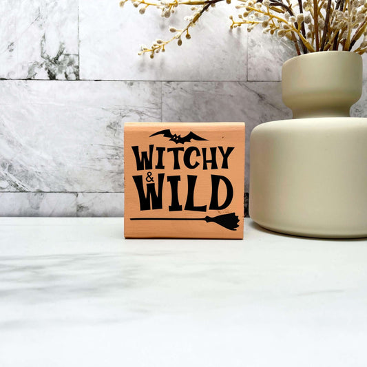 Witchy wild Wood Sign, Halloween Wood Sign, Halloween Home Decor, Spooky Decor