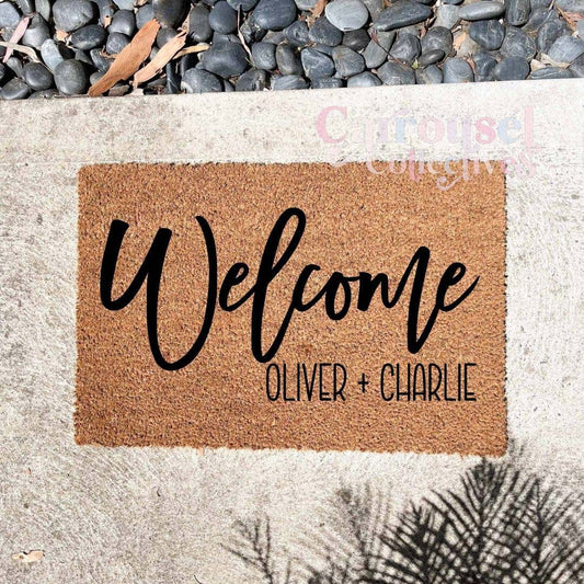 Welcome custom name doormat, custom doormat, personalised doormat