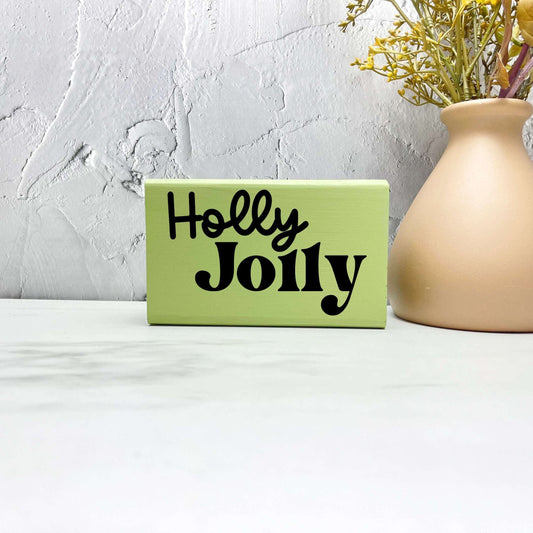 Holly Jolly sign, christmas wood signs, christmas decor, home decor