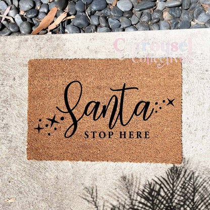 Santa Stop here doormat, custom doormat, personalised doormat, door mat
