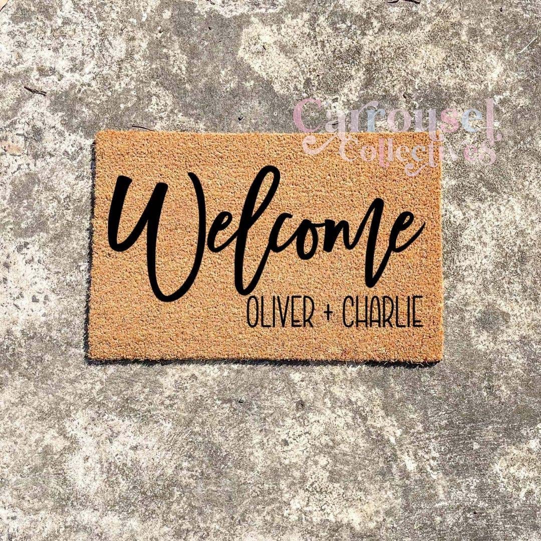 Welcome custom name doormat, custom doormat, personalised doormat