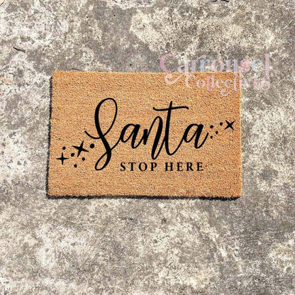 Santa Stop here doormat, custom doormat, personalised doormat, door mat