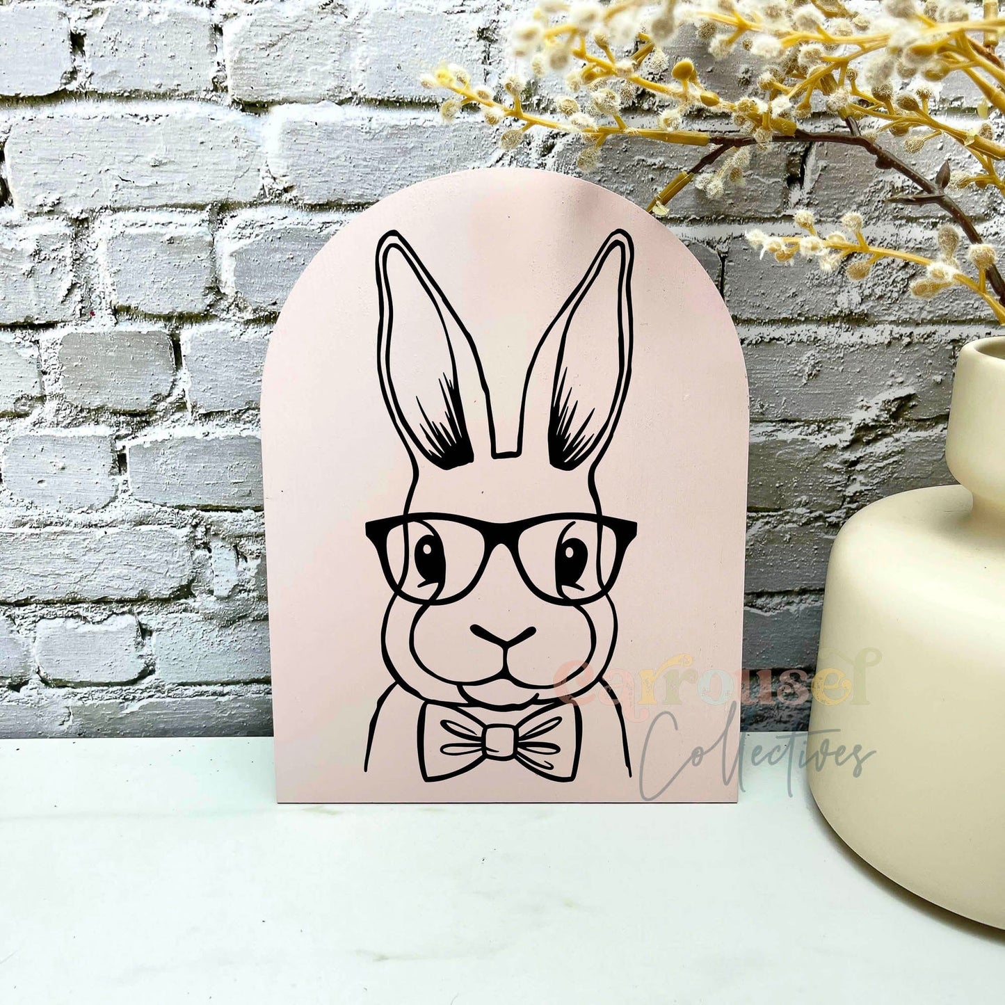 Glasses Boy Bunny line art acrylic sign, acrylic decor sign, decorative decor