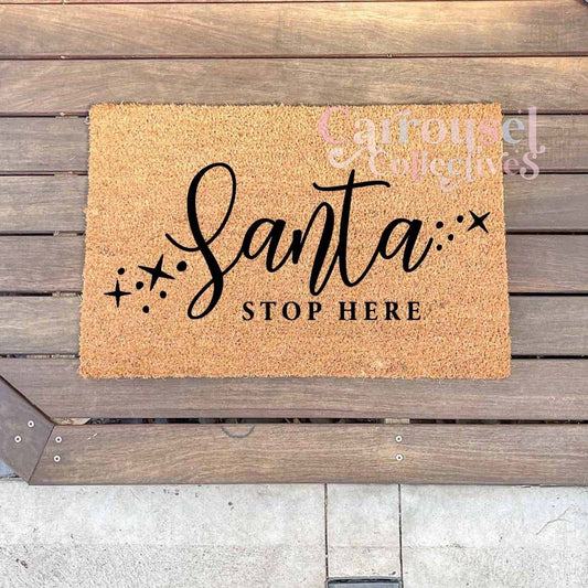 Santa Stop here doormat, custom doormat, personalised doormat, door mat