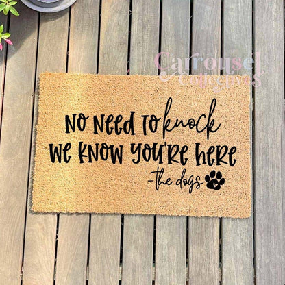 No need to knock doormat, custom doormat, personalised doormat, door mat