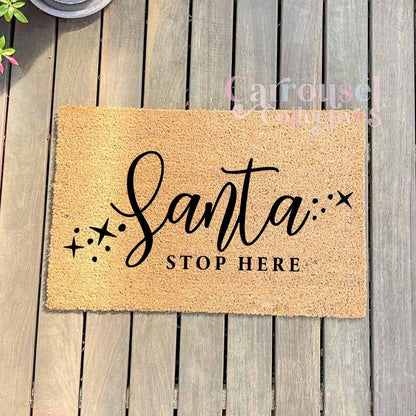Santa Stop here doormat, custom doormat, personalised doormat, door mat