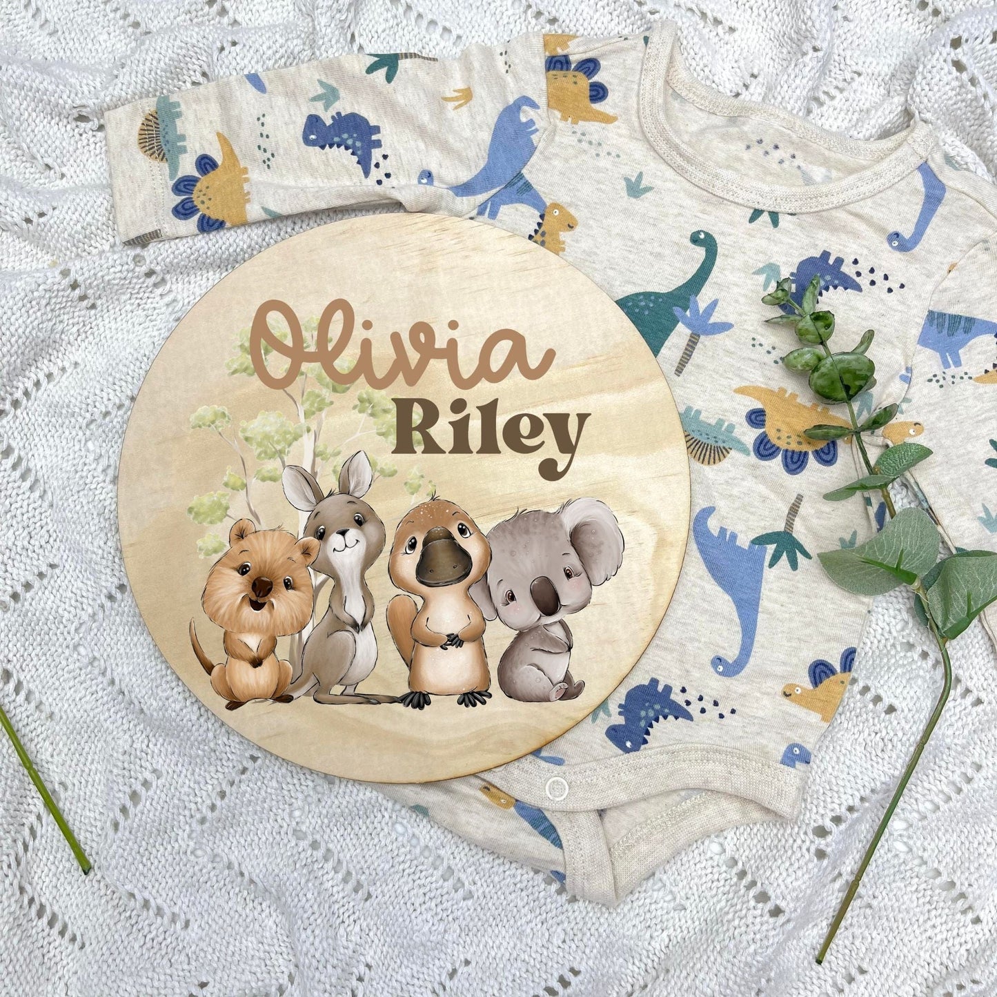 Baby name sign, child name sign, Aussie Animals, koala, kangaroo, kookaburra