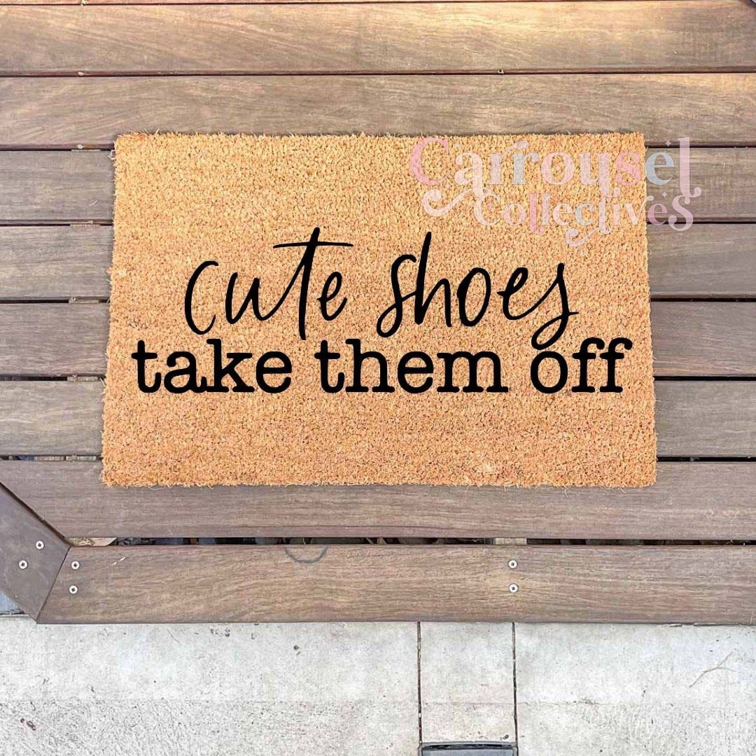 Cute shoes doormat, custom doormat, personalised doormat, door mat