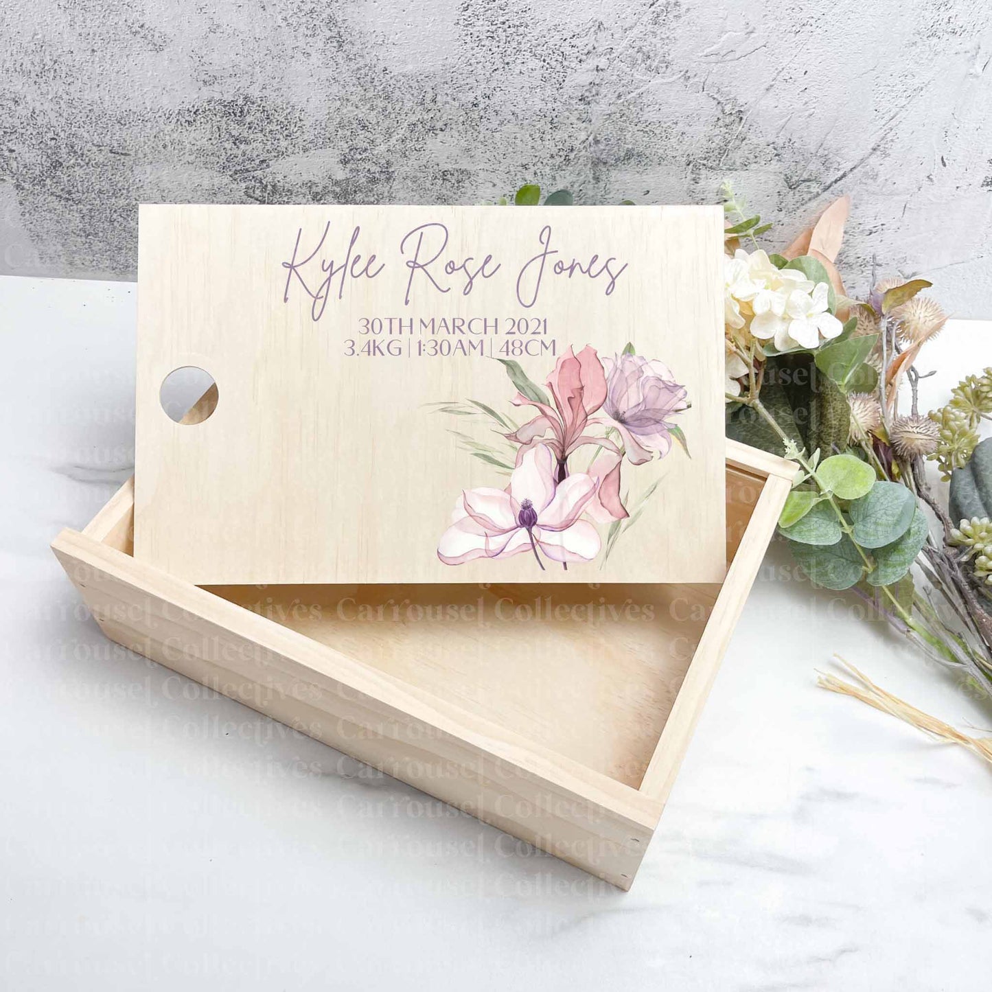 Floral arrangement baby keepsake boxes - Memories box
