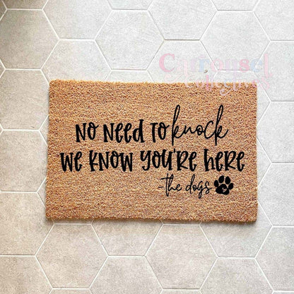 No need to knock doormat, custom doormat, personalised doormat, door mat