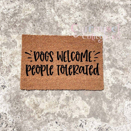 Dogs welcome doormat, custom doormat, personalised doormat, door mat