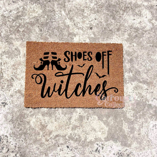 Shoes off Witches doormat, Halloween Doormat, Spooky Doormat, Creepy Doormat