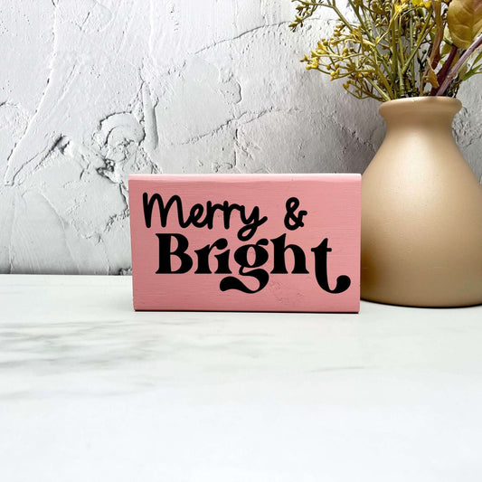 Merry and bright sign, christmas wood signs, christmas decor, home decor