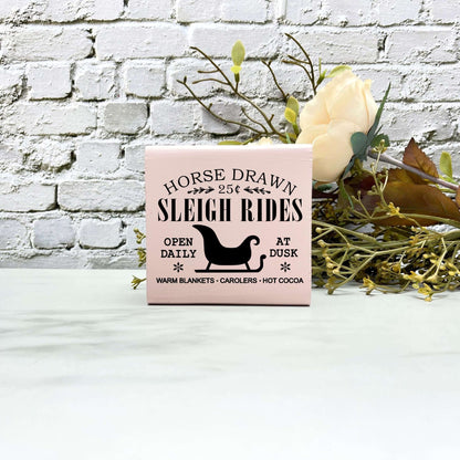 Sleigh rides sign, christmas wood signs, christmas decor, home decor