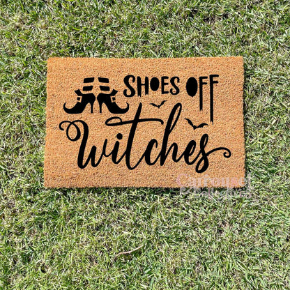 Shoes off Witches doormat, Halloween Doormat, Spooky Doormat, Creepy Doormat