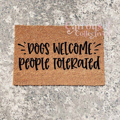 Dogs welcome doormat, custom doormat, personalised doormat, door mat