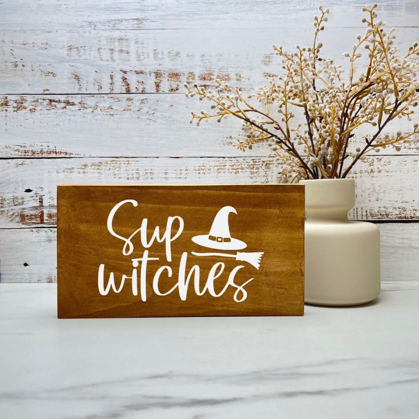Sup witches Sign, Halloween Wood Sign, Halloween Home Decor, Spooky Decor
