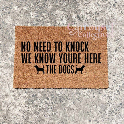 No need to knock, we know you're here #2 doormat, custom doormat, personalised doormat, door mat