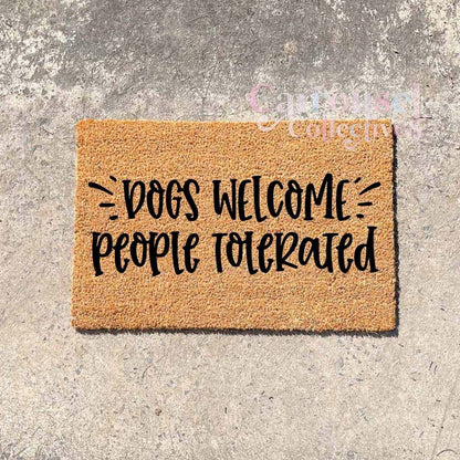 Dogs welcome doormat, custom doormat, personalised doormat, door mat