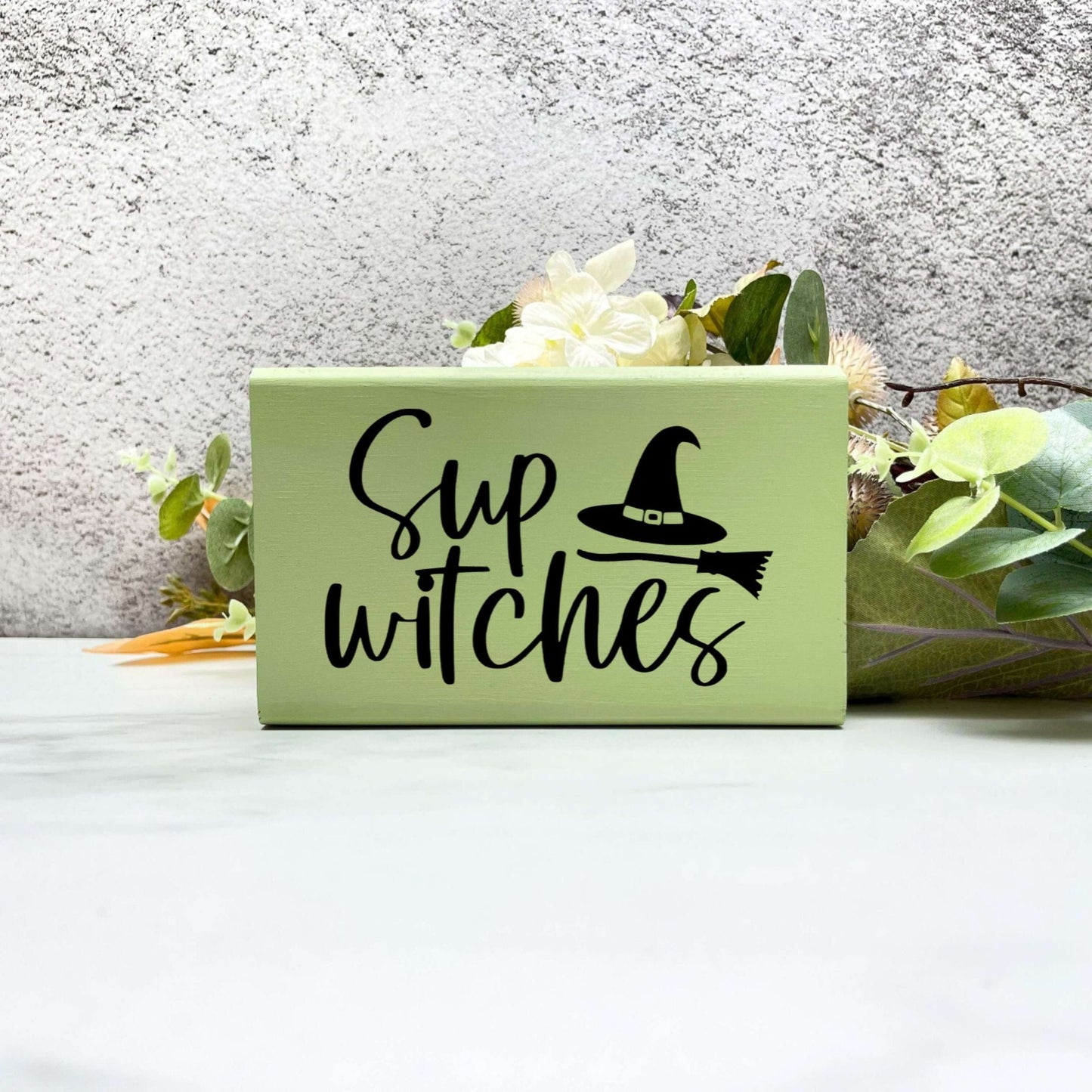 Sup witches Sign, Halloween Wood Sign, Halloween Home Decor, Spooky Decor