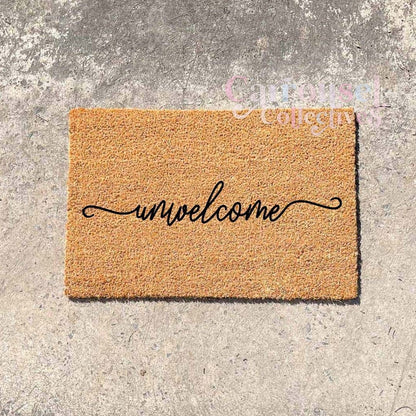 Unwelcome doormat, custom doormat, personalised doormat, door mat