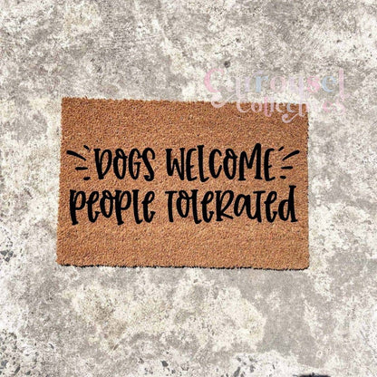 Dogs welcome doormat, custom doormat, personalised doormat, door mat