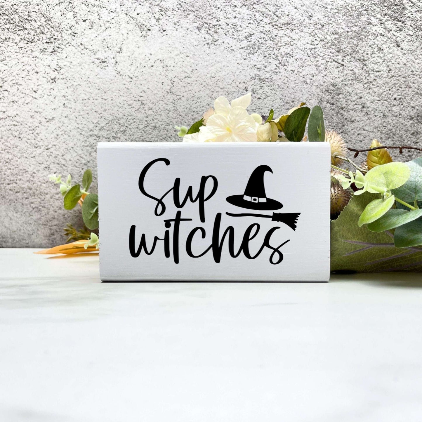 Sup witches Sign, Halloween Wood Sign, Halloween Home Decor, Spooky Decor