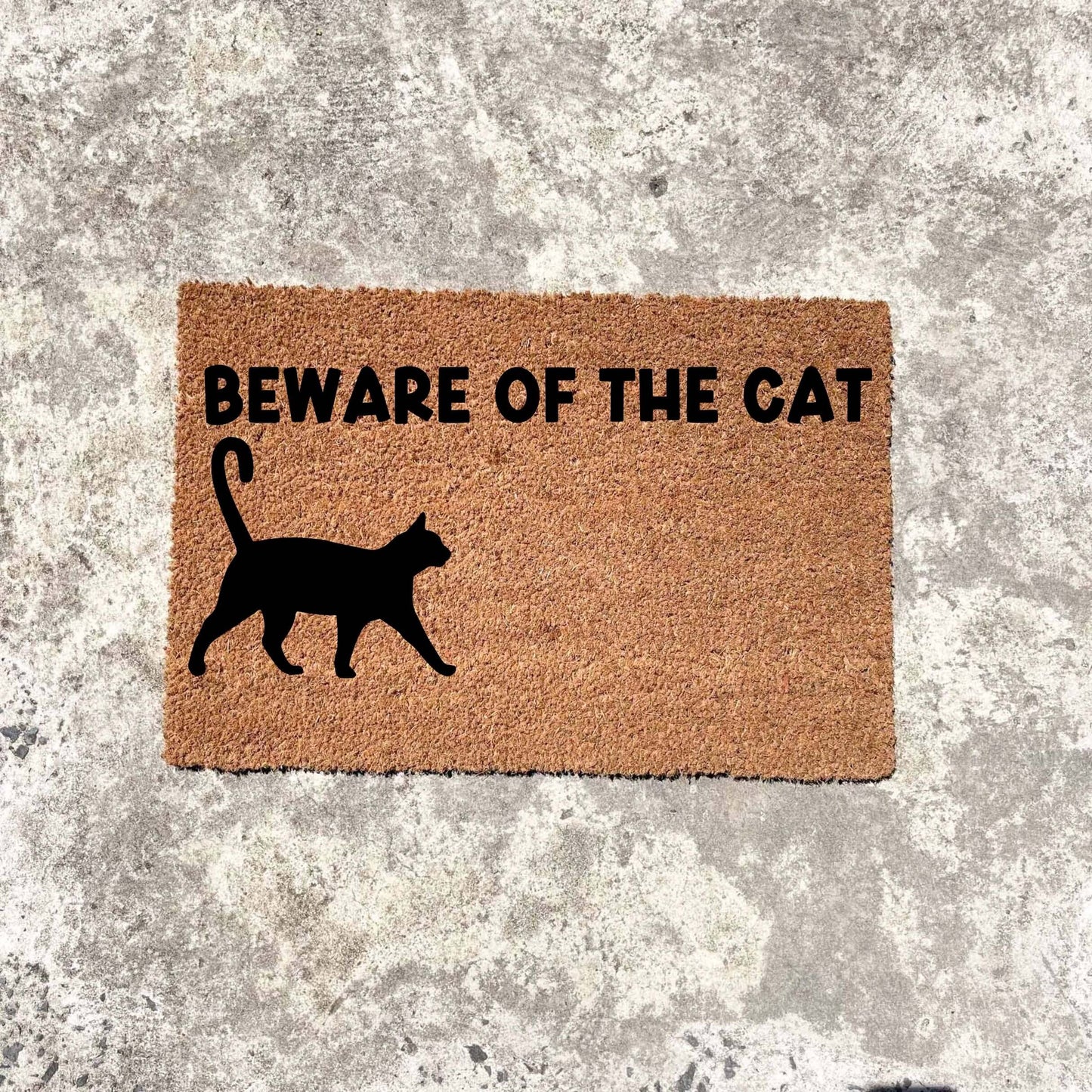 Beware of the cat doormat, custom doormat, personalised doormat, door mat