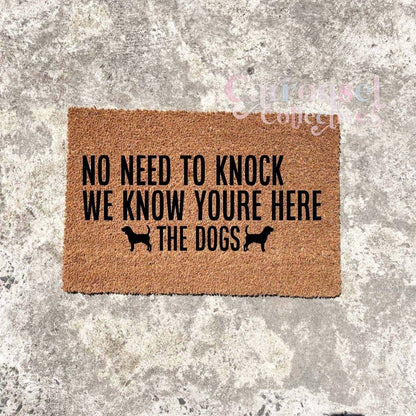 No need to knock, we know you're here #2 doormat, custom doormat, personalised doormat, door mat