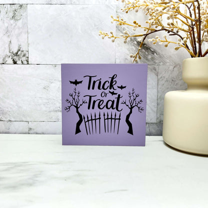 Trick or Treat Wood Sign, Halloween Wood Sign, Halloween Home Decor, Spooky Decor