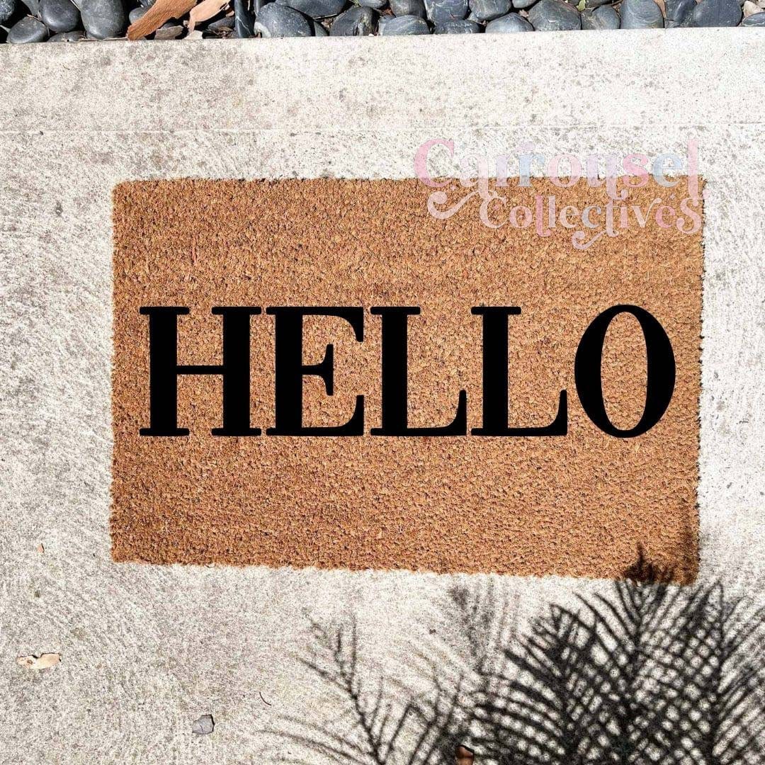 Hello doormat, custom doormat, personalised doormat, door mat