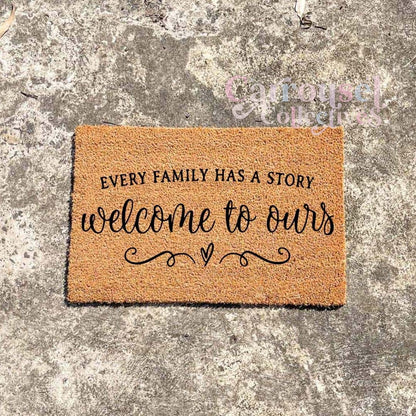 Welcome to ours doormat, custom doormat, personalised doormat, door mat