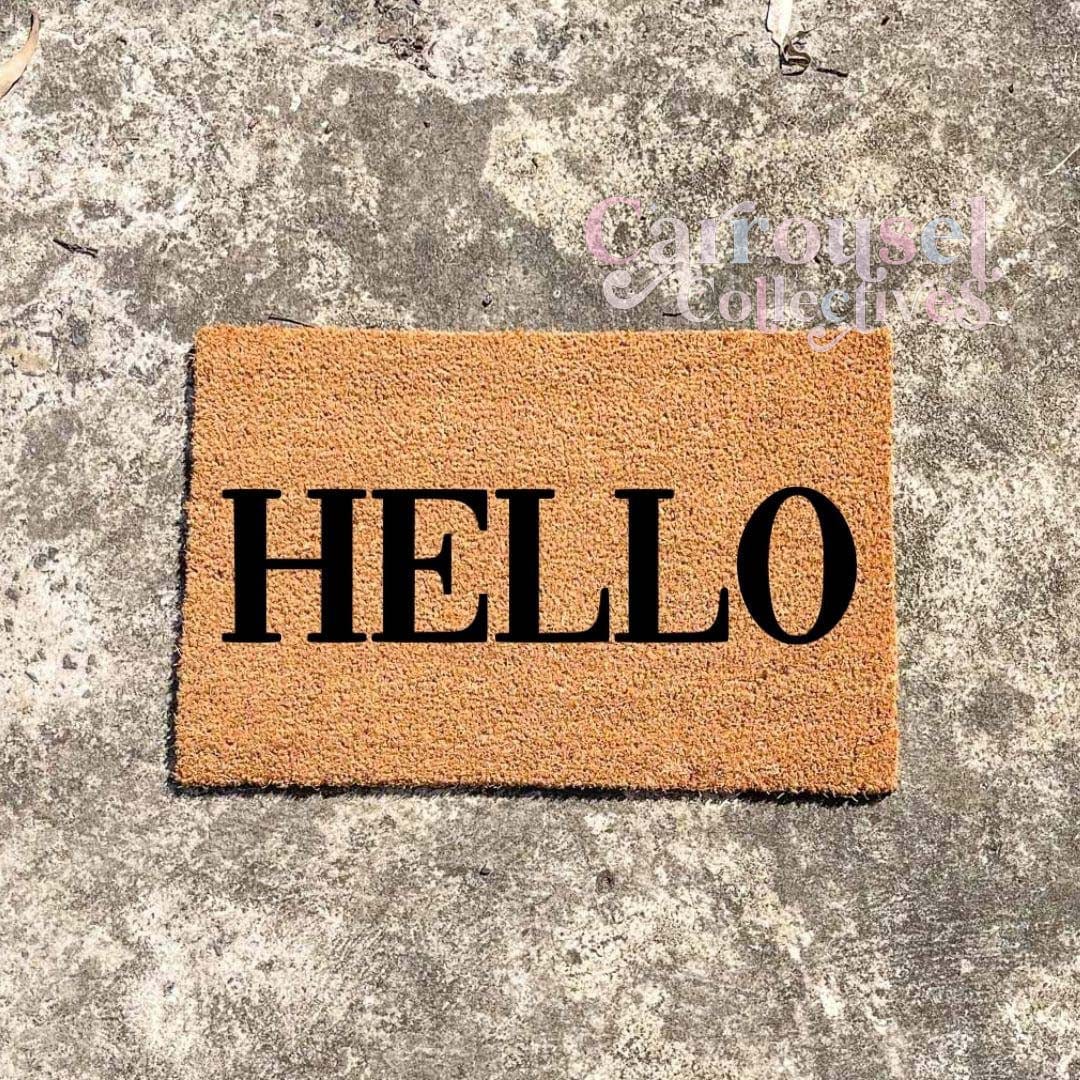 Hello doormat, custom doormat, personalised doormat, door mat