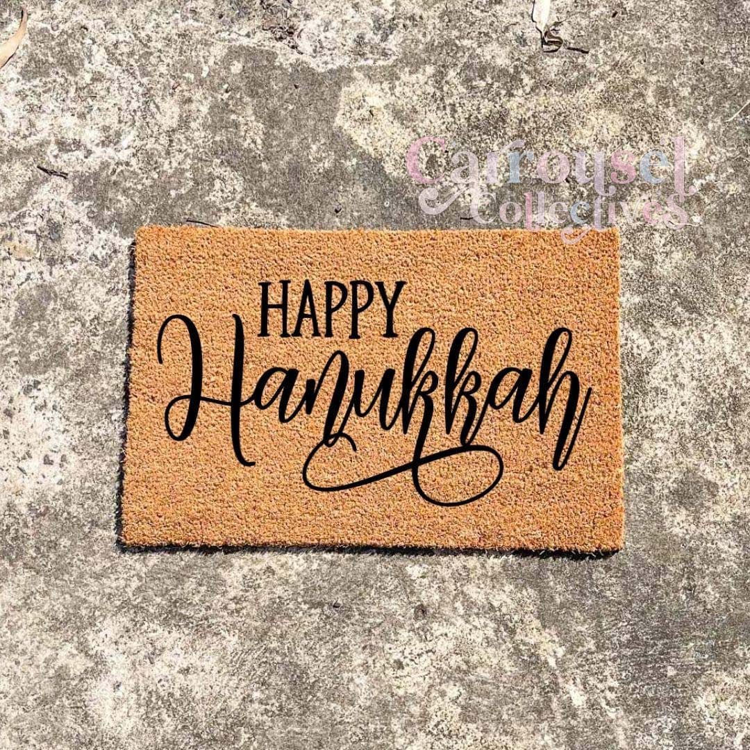 Happy Hanukkah doormat, custom doormat, personalised doormat