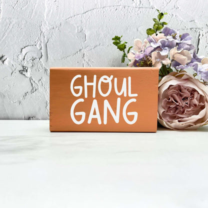 Ghoul Gang Sign, Halloween Wood Sign, Halloween Home Decor, Spooky Decor