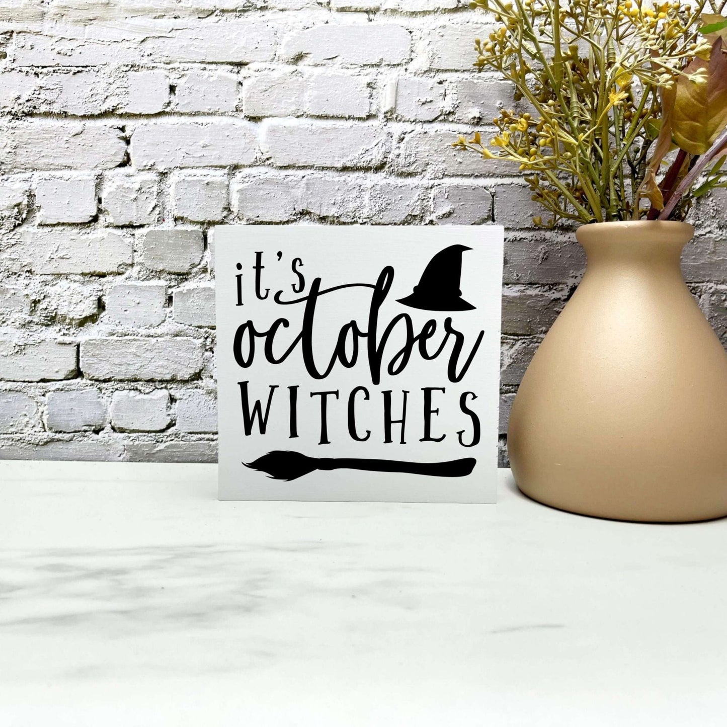 It's October Witches Wood Sign, Halloween Wood Sign, Halloween Home Decor, Spooky Decor