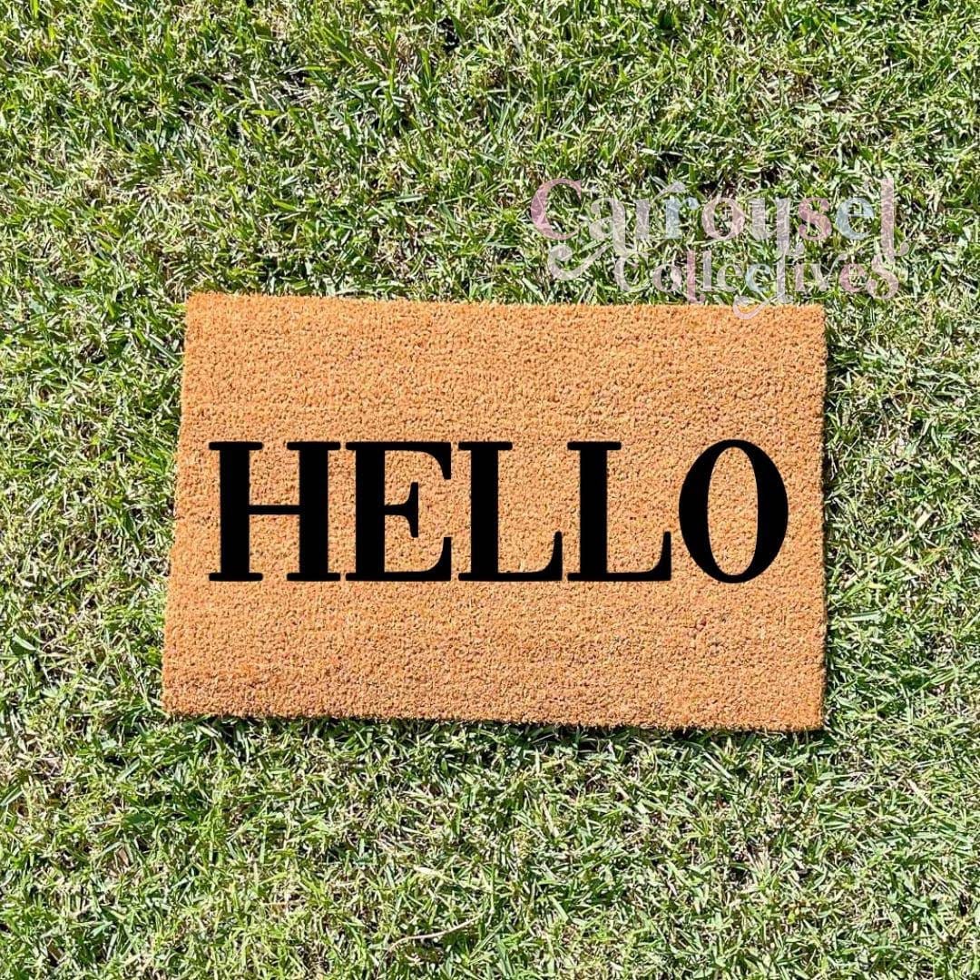 Hello doormat, custom doormat, personalised doormat, door mat