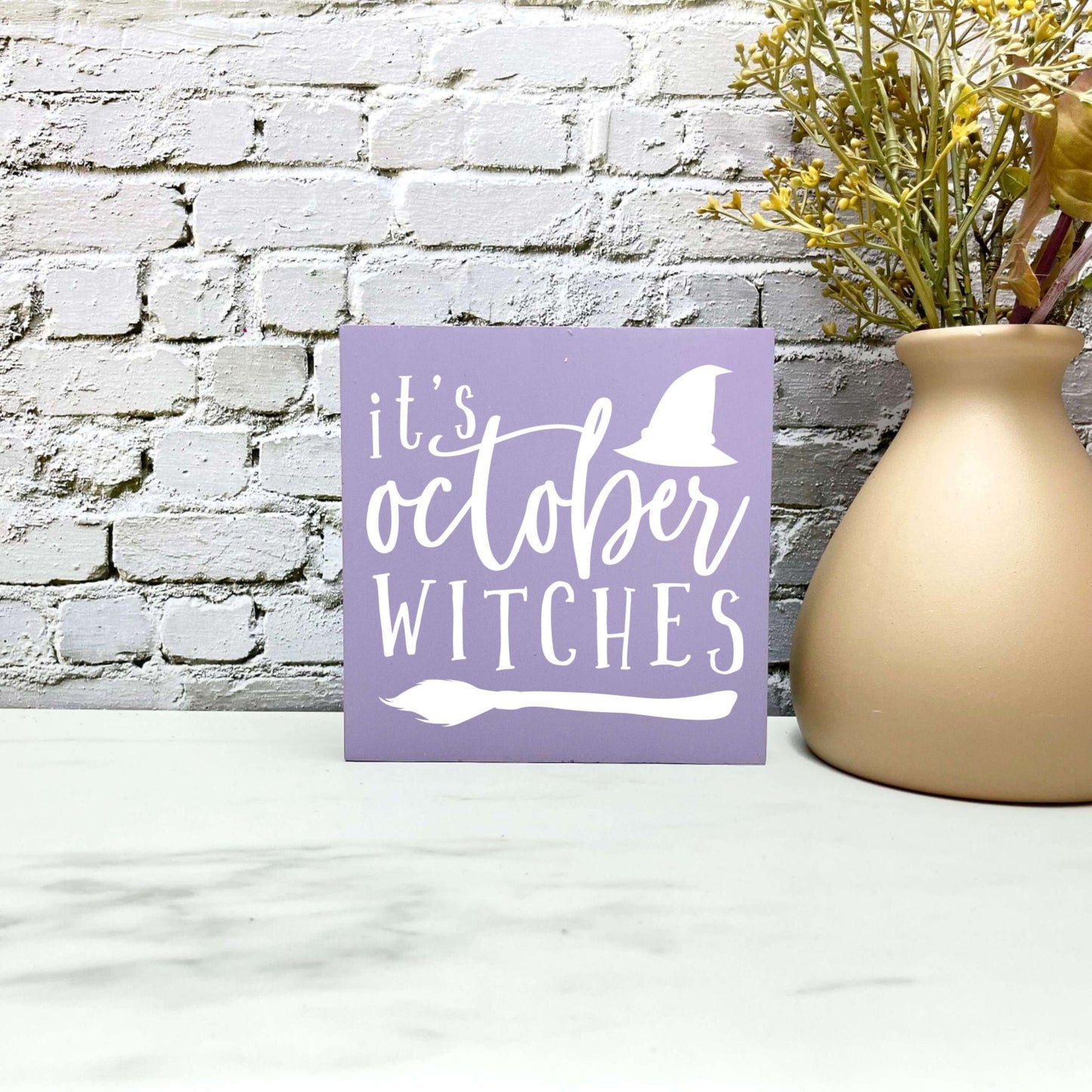 It's October Witches Wood Sign, Halloween Wood Sign, Halloween Home Decor, Spooky Decor