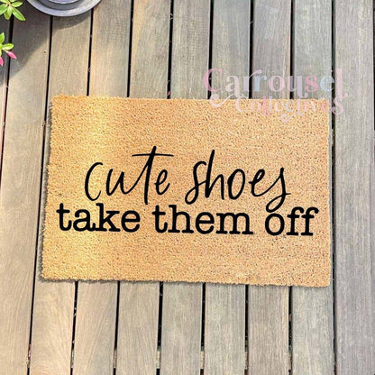 Cute shoes doormat, custom doormat, personalised doormat, door mat