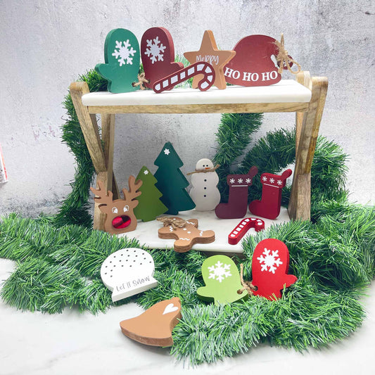 Christmas Character shape set, Christmas Shelf Decor, Christmas Decorations