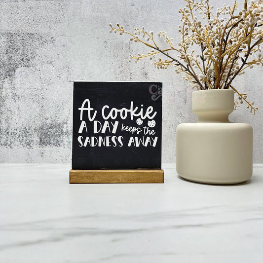 A cookie a day sign, kitchen wood sign, kitchen decor, home decor
