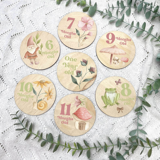 Fairies newborn milestone discs, baby milestones, Fairy theme, fairy garden, girl nursery