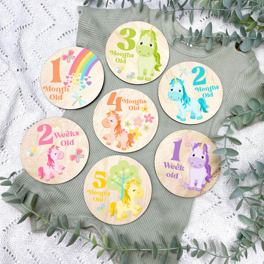 Ponies newborn milestone discs, baby milestones, little pony nursery, ponies nursery, girls gift