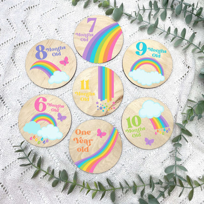 Rainbows newborn milestone discs, baby milestones, rainbow baby, rainbow nursery, IVF baby
