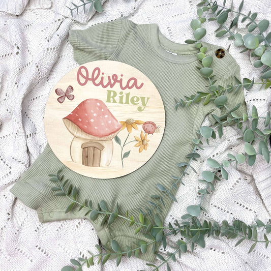 Baby name sign, child name sign, Fairy theme, fairy garden, girl nursery